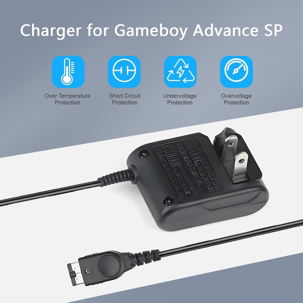 Gameboy Advance SP Charger - AC Wall Adapter & USB Charging Cable Compatible wit