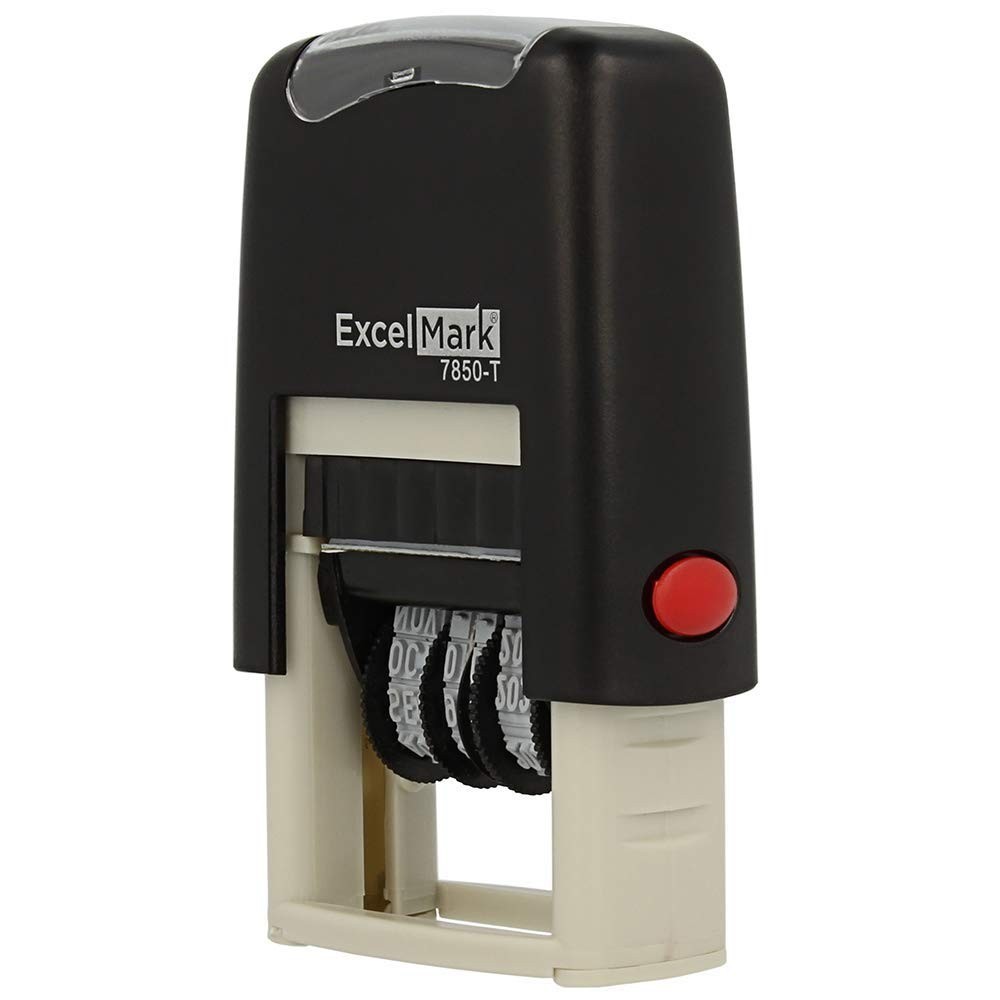 ExcelMark Paid Self-Inking Rubber Date Stamp Compact Size Black Ink