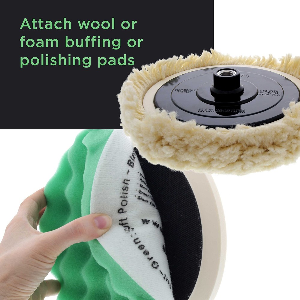 TCP Global Brand 7" Hook & Loop Grip Mount Universal Polisher Buffer Backing ...