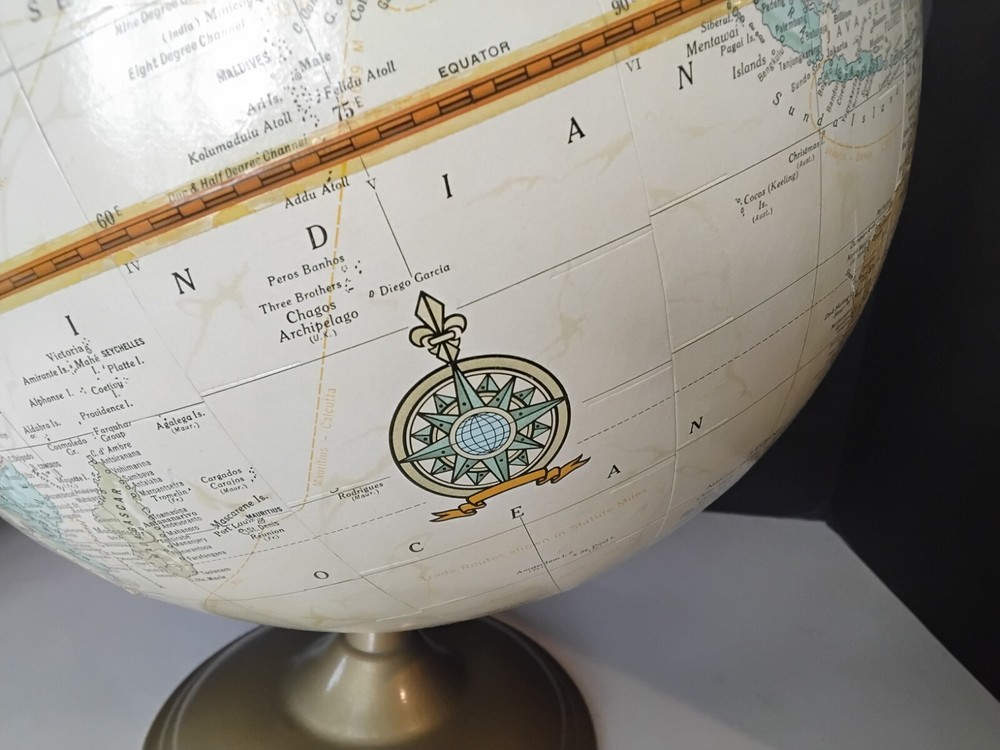 Crams Imperial World Globe. Learning Geography Excellent Condition