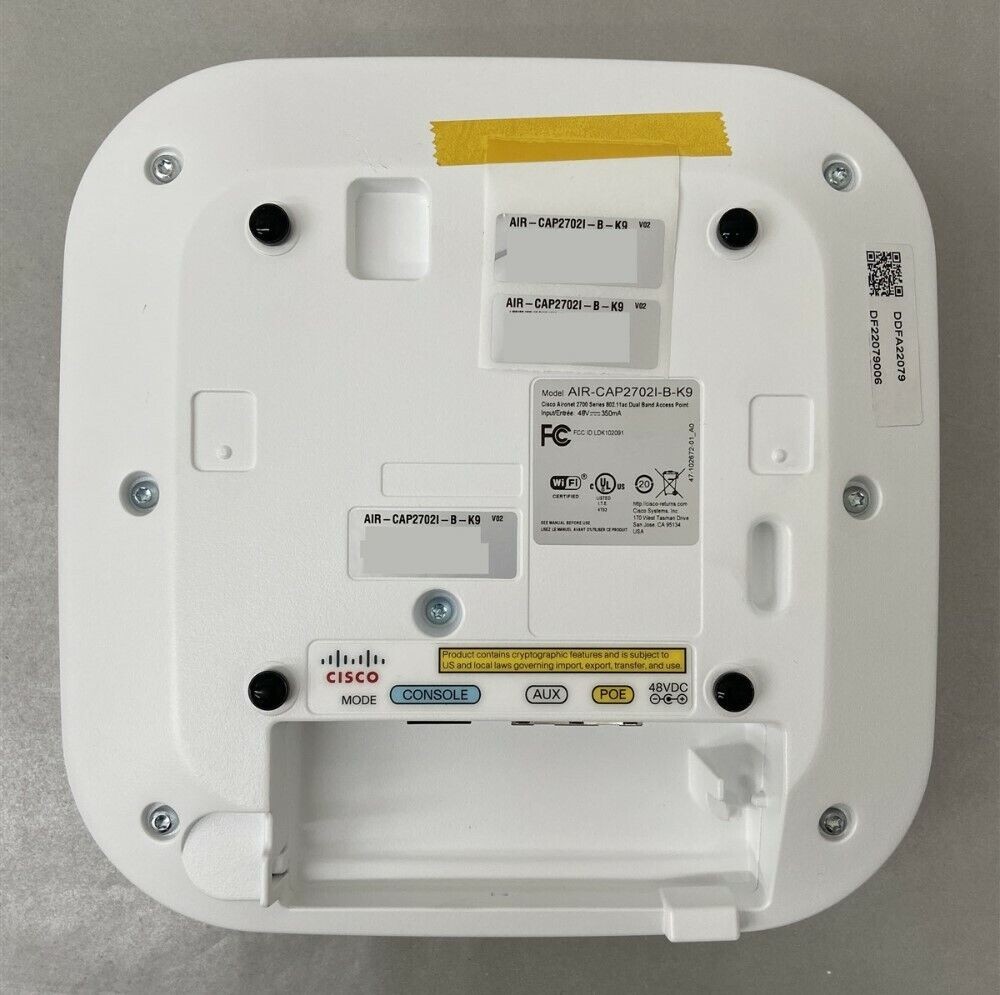 Cisco Aironet AIR-CAP2702I-B-K9 PoE Controller Based Wireless Access Point