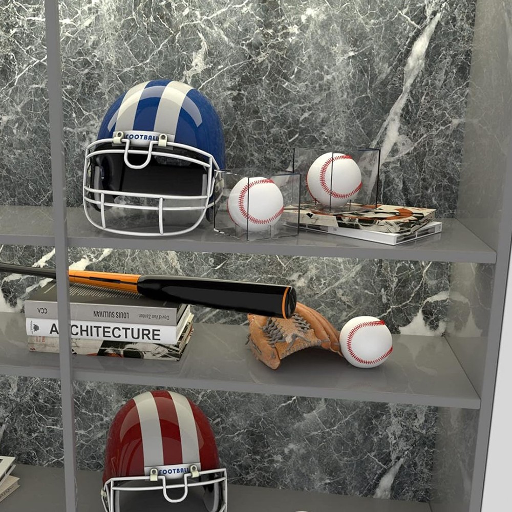 6Pack Baseball Display Case UV Protected Acrylic Clear Holder Square Ball Box