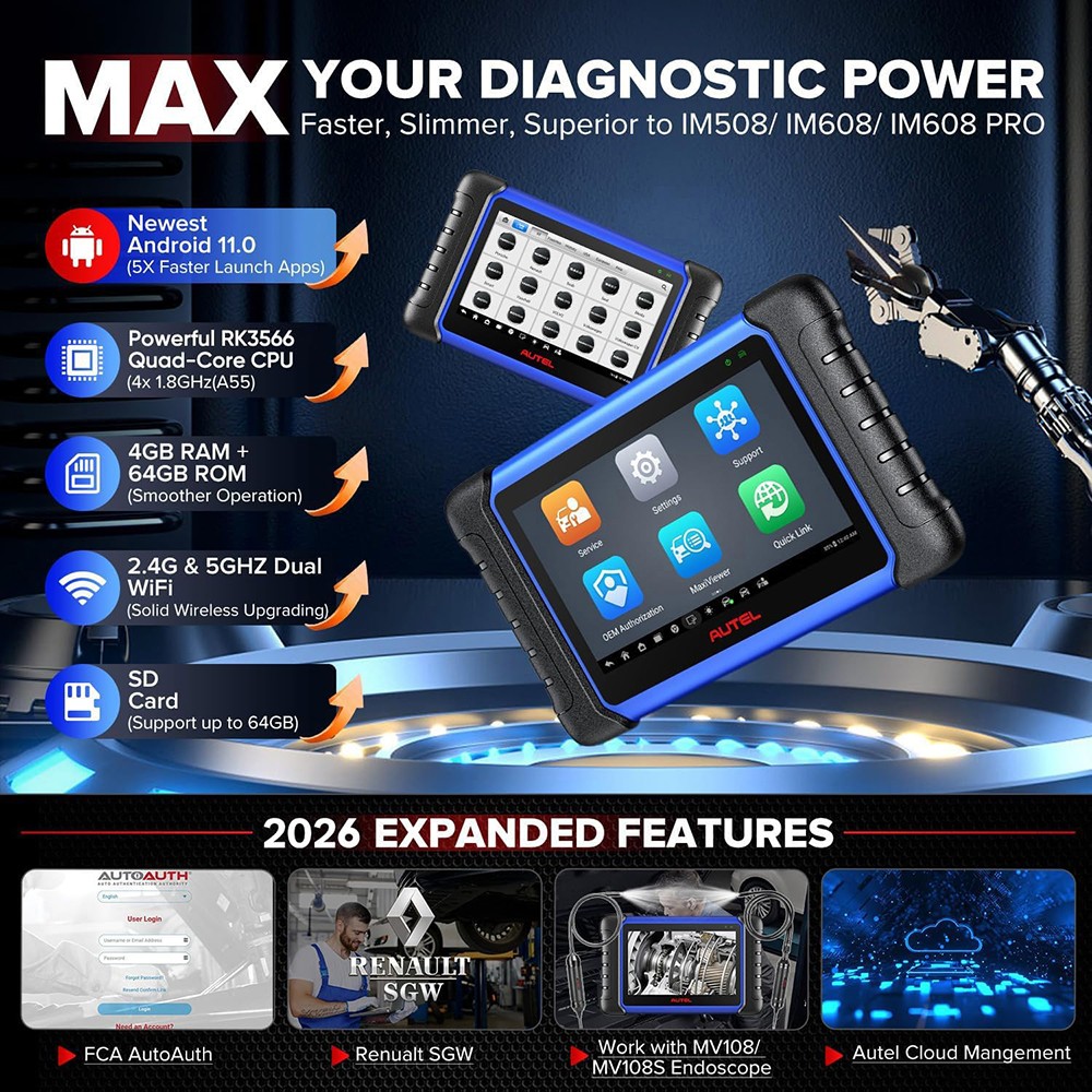 2026 Autel MaxiIM IM508S IMMO Key Programming Tool All System Diagnostic Scanner