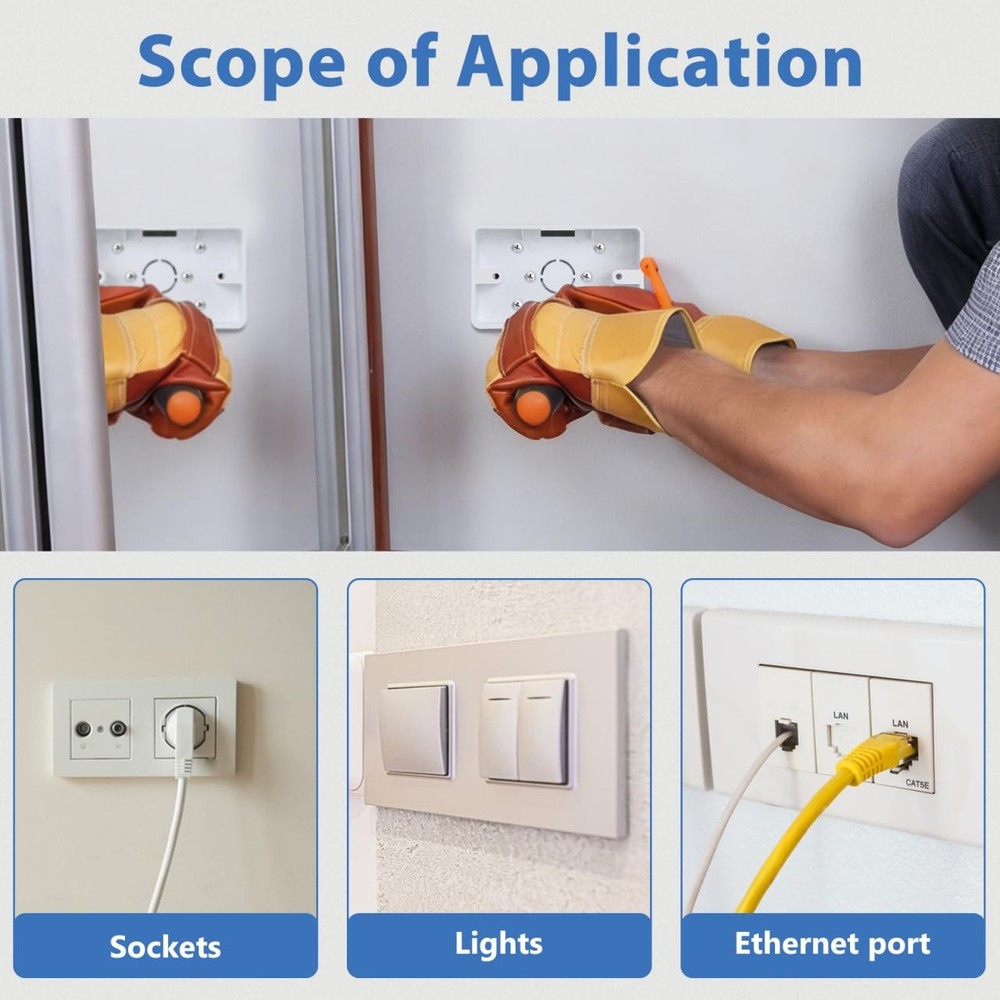 5Pcs Surface Mount Outlet Box,Surface Mount Electrical Box Plastic Junction E...