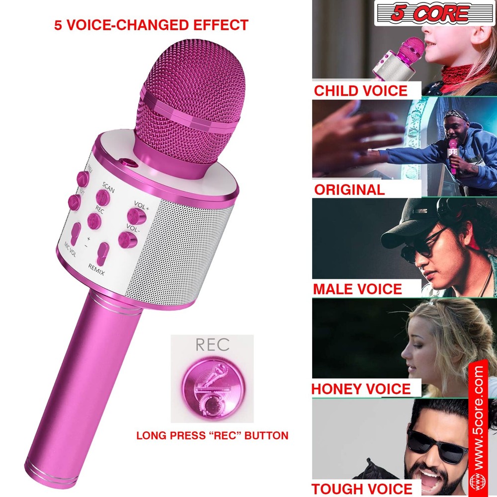 5Core Wireless Karaoke Microphone Bluetooth Mic Portable Handheld Microfonos