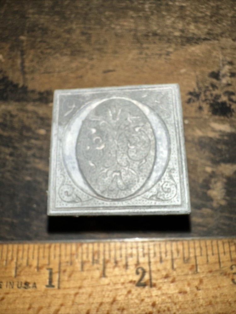 Printing Block ( Floral Scene ) Lead Block, Nice Lines!