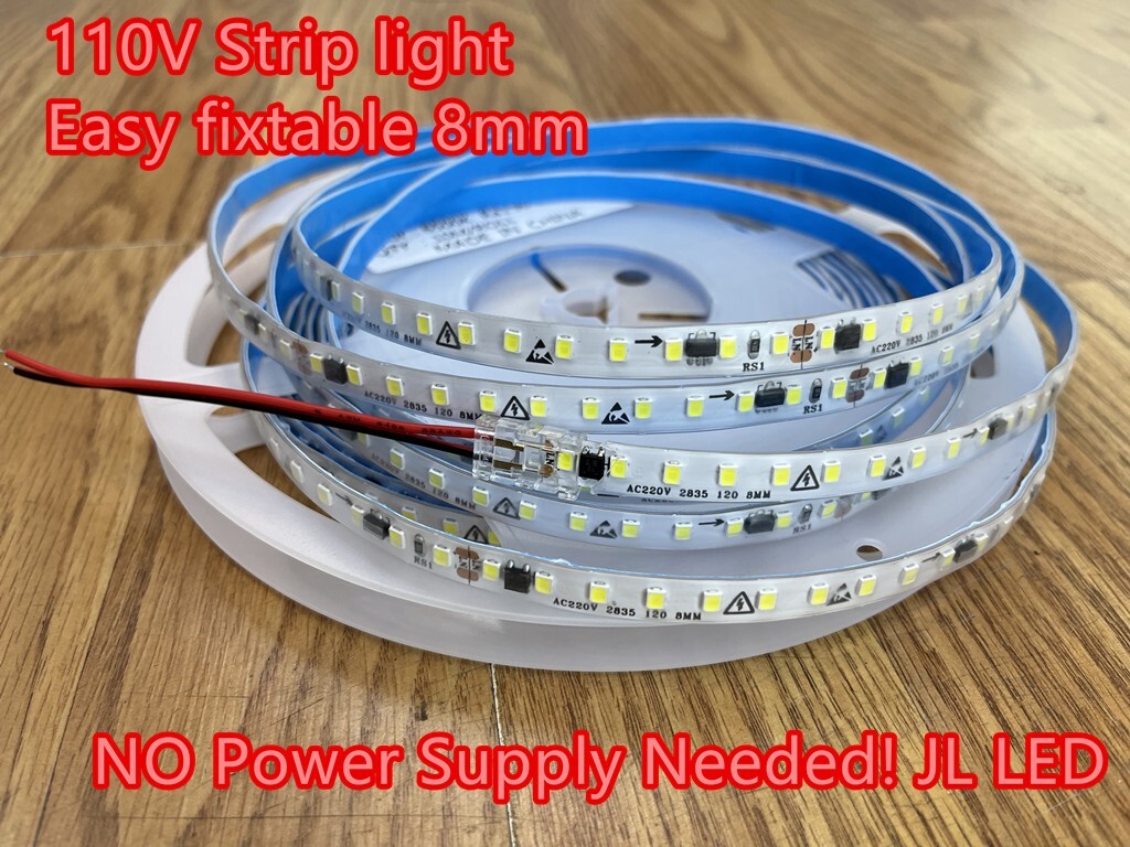 Super Brightness Ultrathin 110V LED Strip light.No Powersupply Needed!Easy Fix!