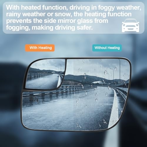 Driver Side Heated Mirror Glass Replacement for Ford Driver Side (Left)
