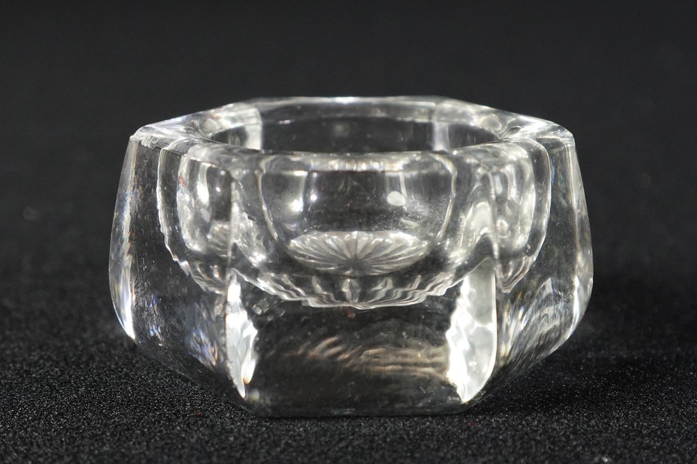 4 Antique EAPG 6-Sided Open Salt Cellars Dips Star Burst