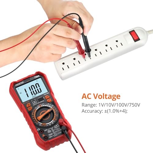Digital Multimeter TRMS Manual Range Multimeter 9999 Counts NCV Detector red