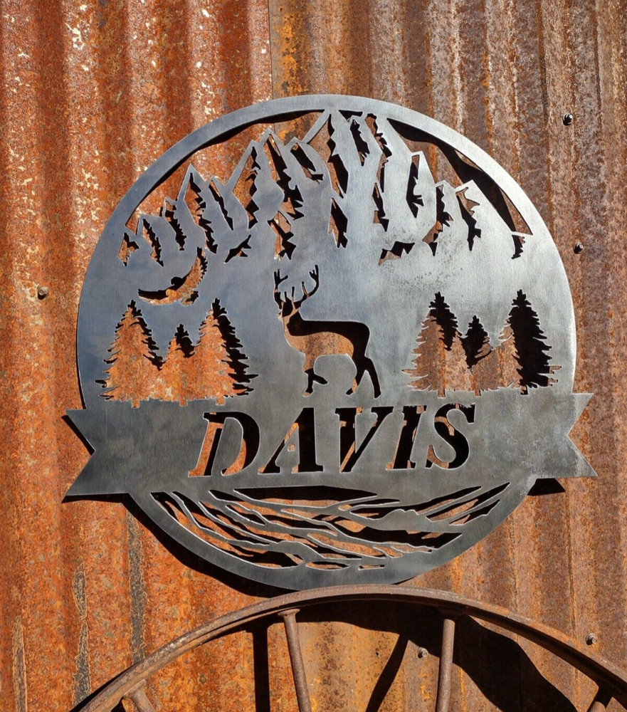Personalized Monogram with Dear in the Mountains