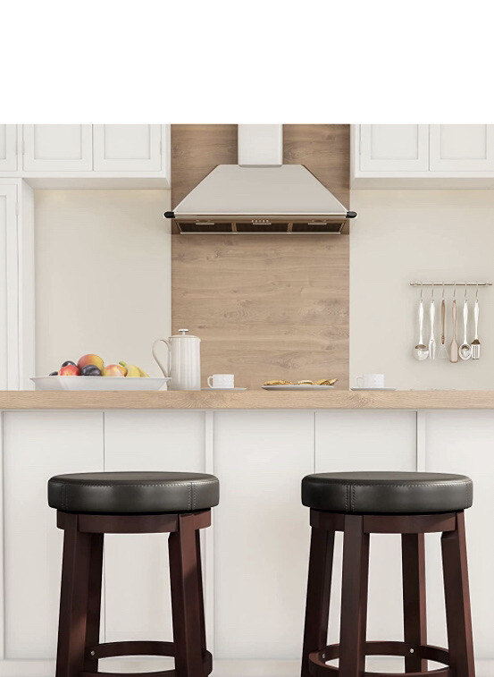 Linon Maya, 24", Black Counter Stool,