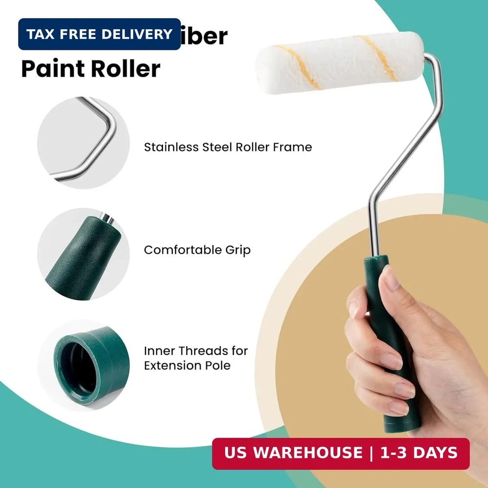 Paint Roller Covers, 26 Pack, 4 Inch 3/8" Nap Microfiber Small Paint Rollers Set