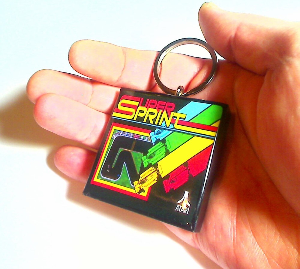 Super Sprint Arcade Coin Door accessory Keychain
