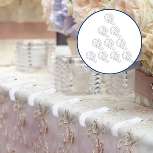 150PCS Transparent Clear Tablecloths Clips Bulk, Plastic Table Cloth Clips