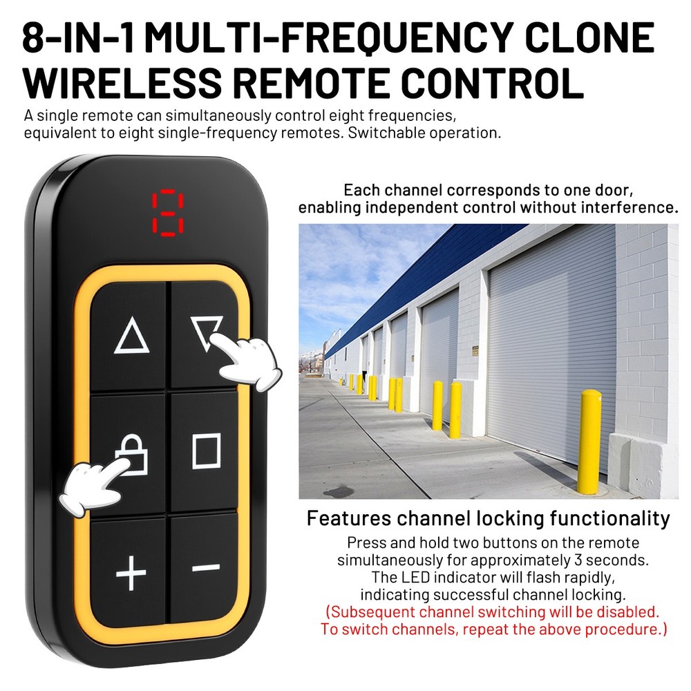 8-IN-1 Multi-Frequency Charging Wireless Remote Controller Universal Garage Gate