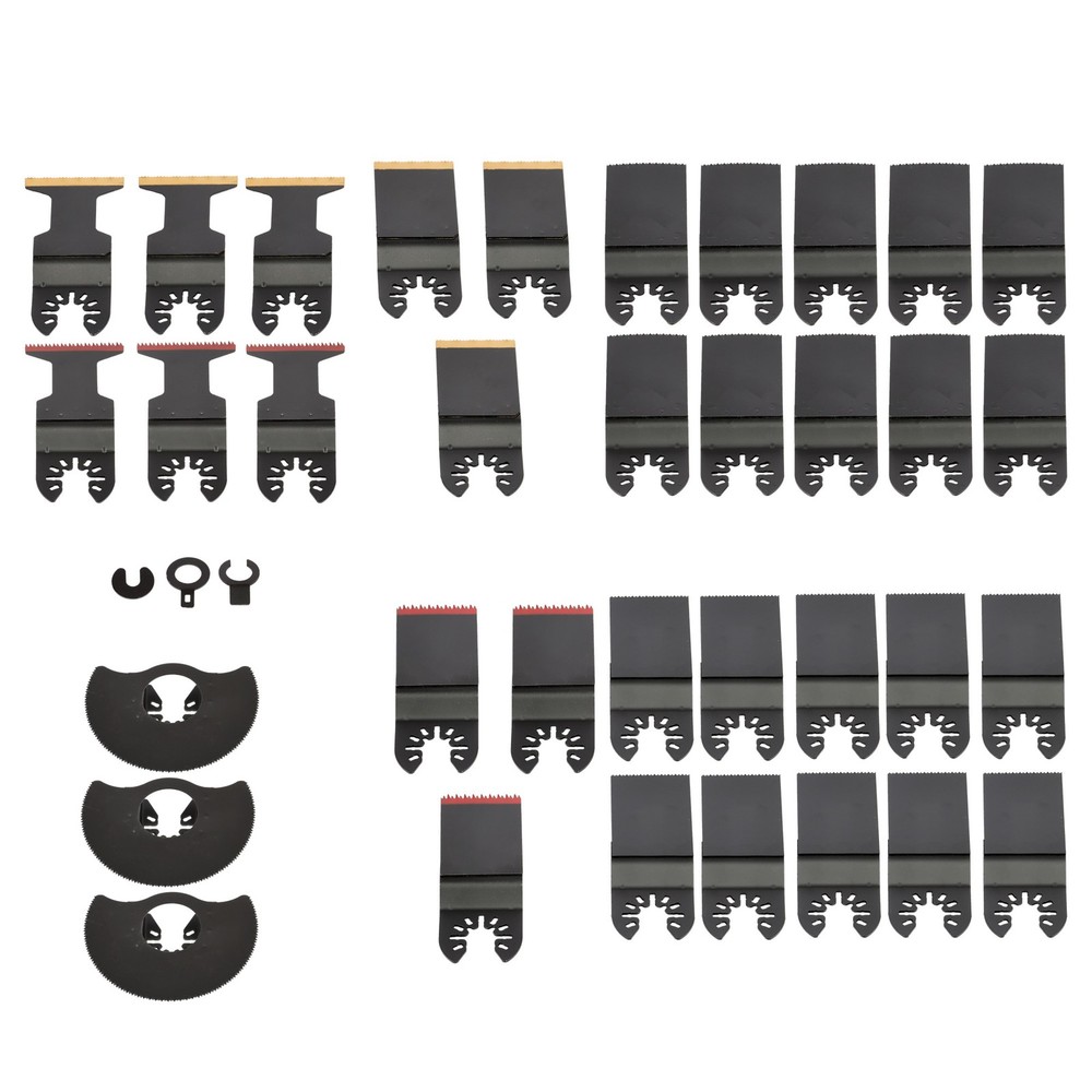 35PCS Multitool Blades 7 Type Titanium & HCS Oscillating Tool Blades Combination
