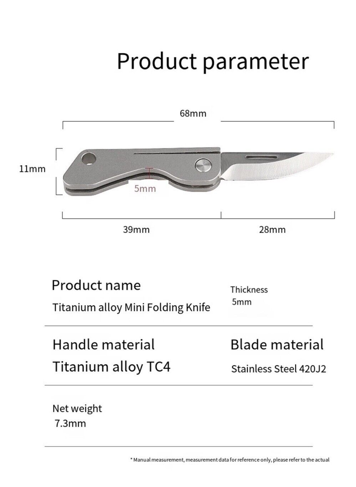 Mini Pocket Knife Folding Keychain Titanium Mini Keychain Knife Folding Portabl