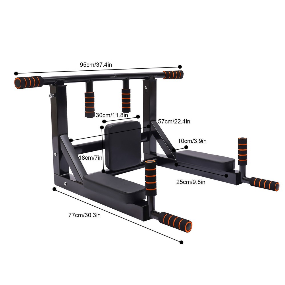 Wall-Mounted Dip Stand for Pull-Ups, Leg Lifts, and Home Workouts