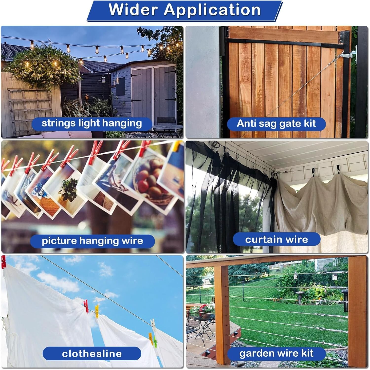 Outdoor Turnbuckle Wire Tensioner Kit 1/16 Vinyl Coated 100Ft Stainless Steel