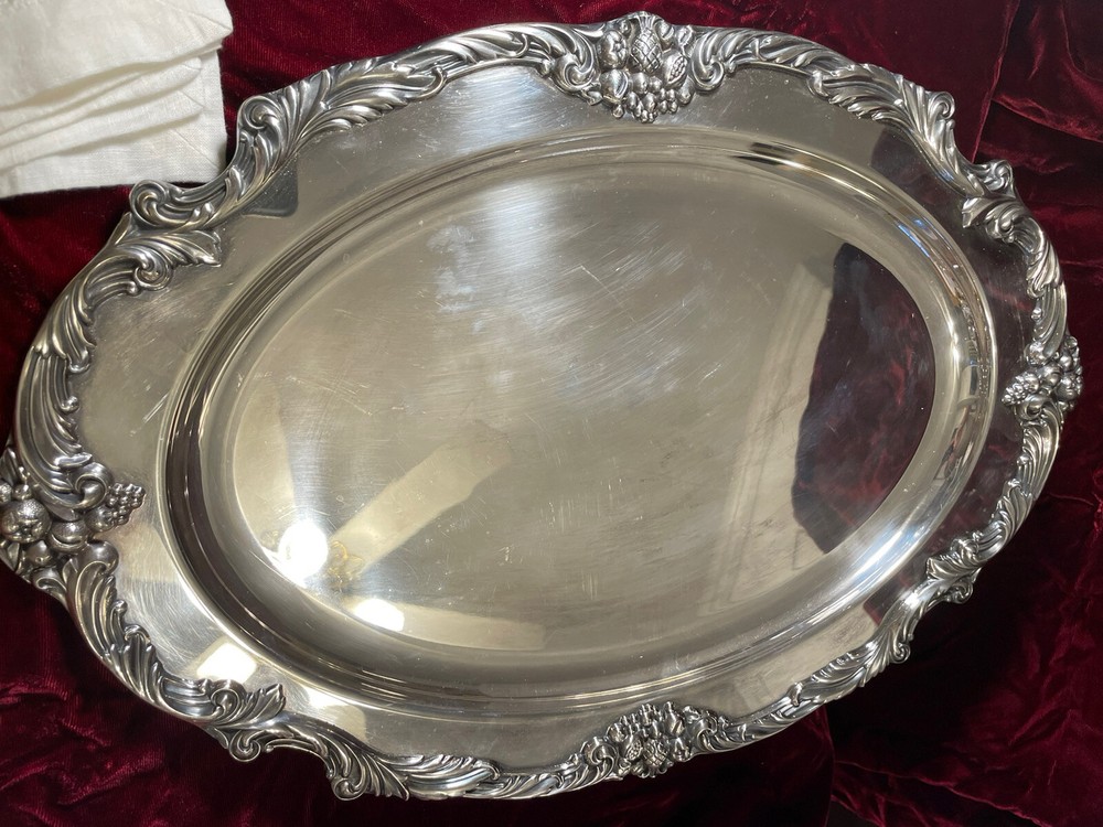 REED & BARTON SILVER KING FRANCIS PATTERN EXTRA LARGE FLAT SERVING TRAY PLATTER