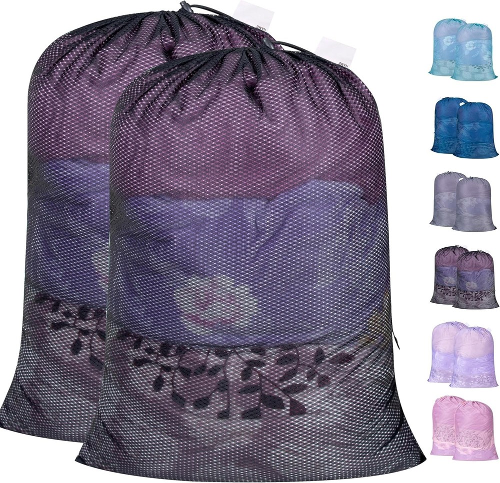 Durable Large Laundry Storage Bags with Drawstring Closure - 50 lbs Capacity