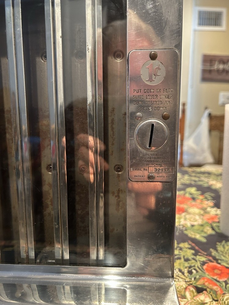 vintage adam mills tab gum machine