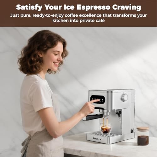 Touchscreen Espresso Machine with Steam Wand, Cold Brew Sterling Silver