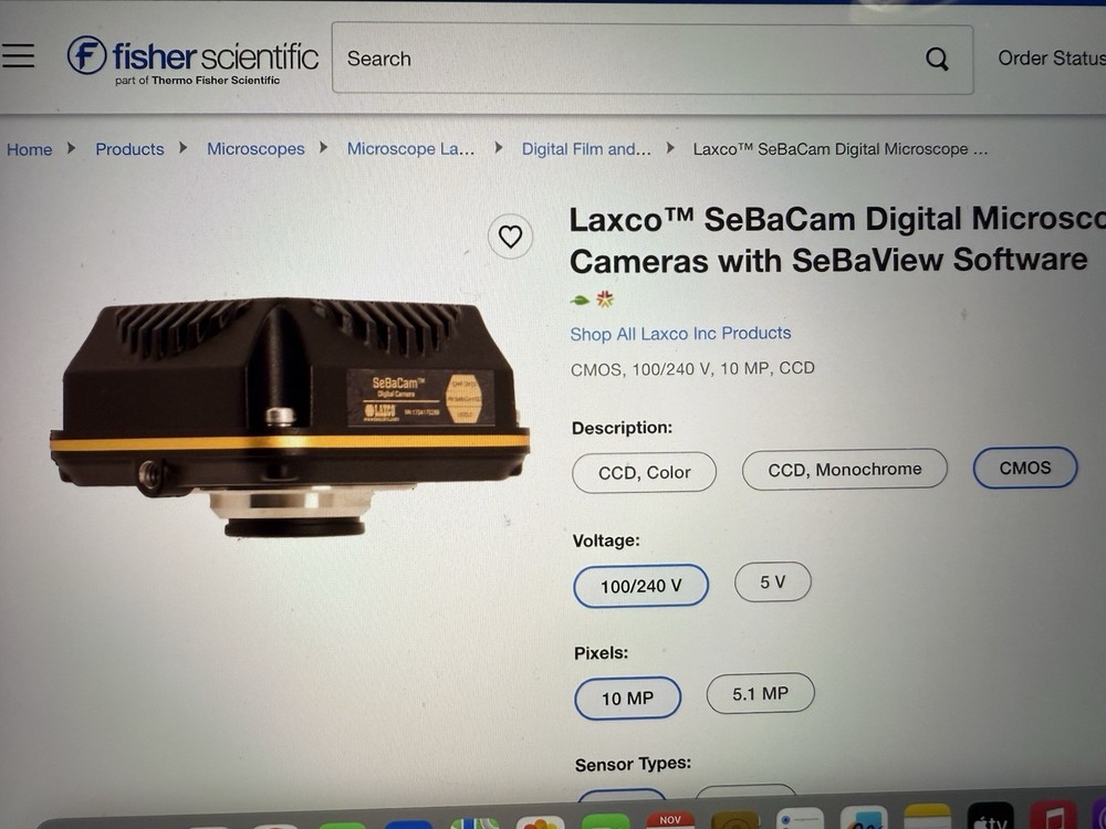 LAXCO SEBACAM10C Digital Microscope Camera 10MP CMOS USB3.0