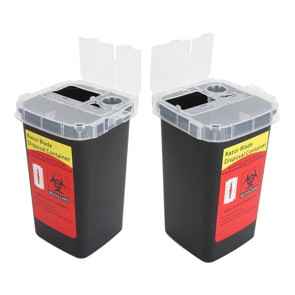 2pcs Blade Disposal Container Case Openable Cover Waste Blades Storage Box WT