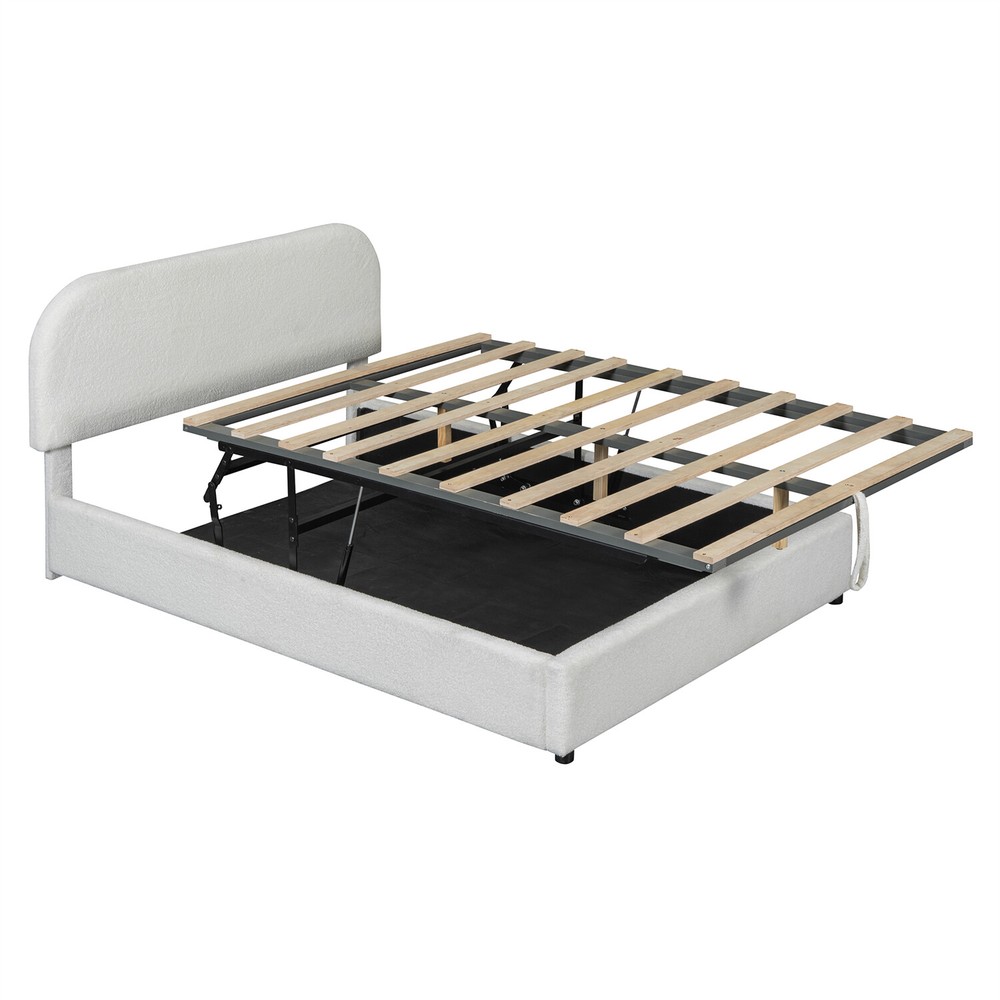 Full/Queen Size Upholstered Platform Bed w/ Hydraulic Storage System US