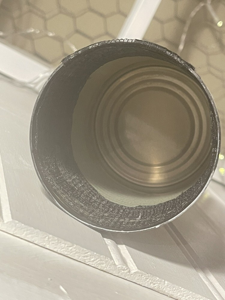 tin can decor handmade- Time Clock-U-Out Decoupaged 4.5” High 3”diameter