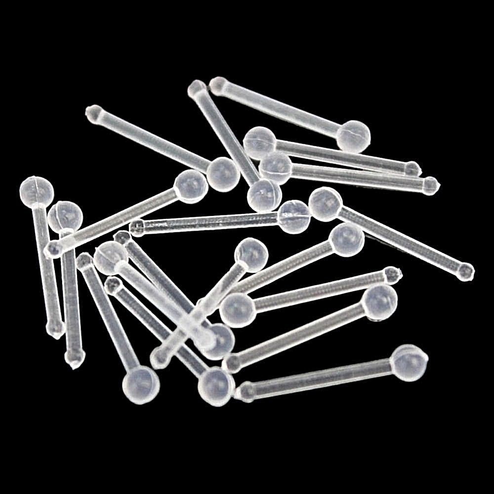 Must Have TINY SOFT 20G CLEAR BIOFLEX NOSE RETAINER HIDE PIERCING STUD BONE RING