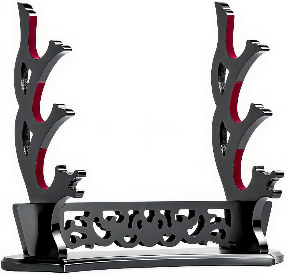 Sword Stand Hollow Pattern Sword Rack, Katana Stand Wands Display Stand, Samurai
