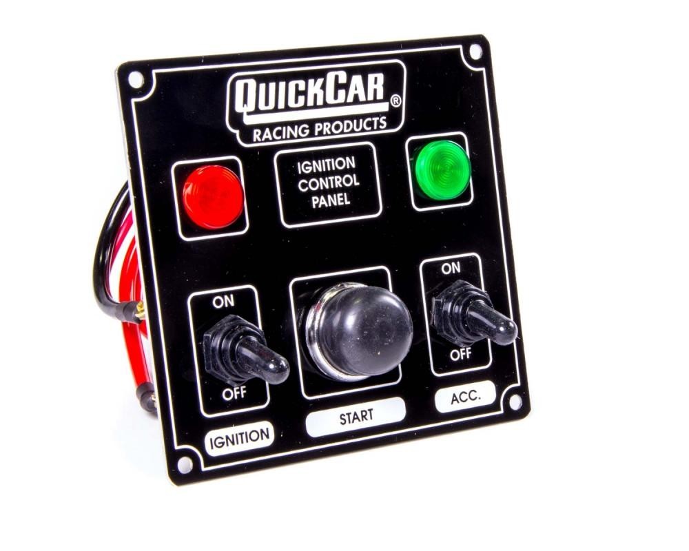 QuickCar Ignition Control Panel Black 2 Toggles/ 1 Push Button/ 2 Lights