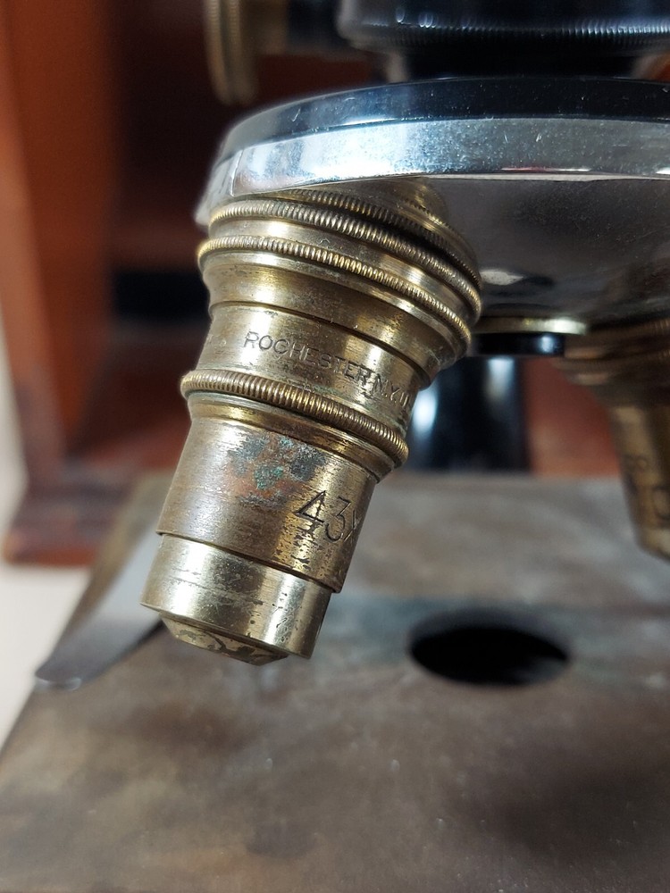 Antique 1915 Bausch&Lomb Optical Microscope With Box