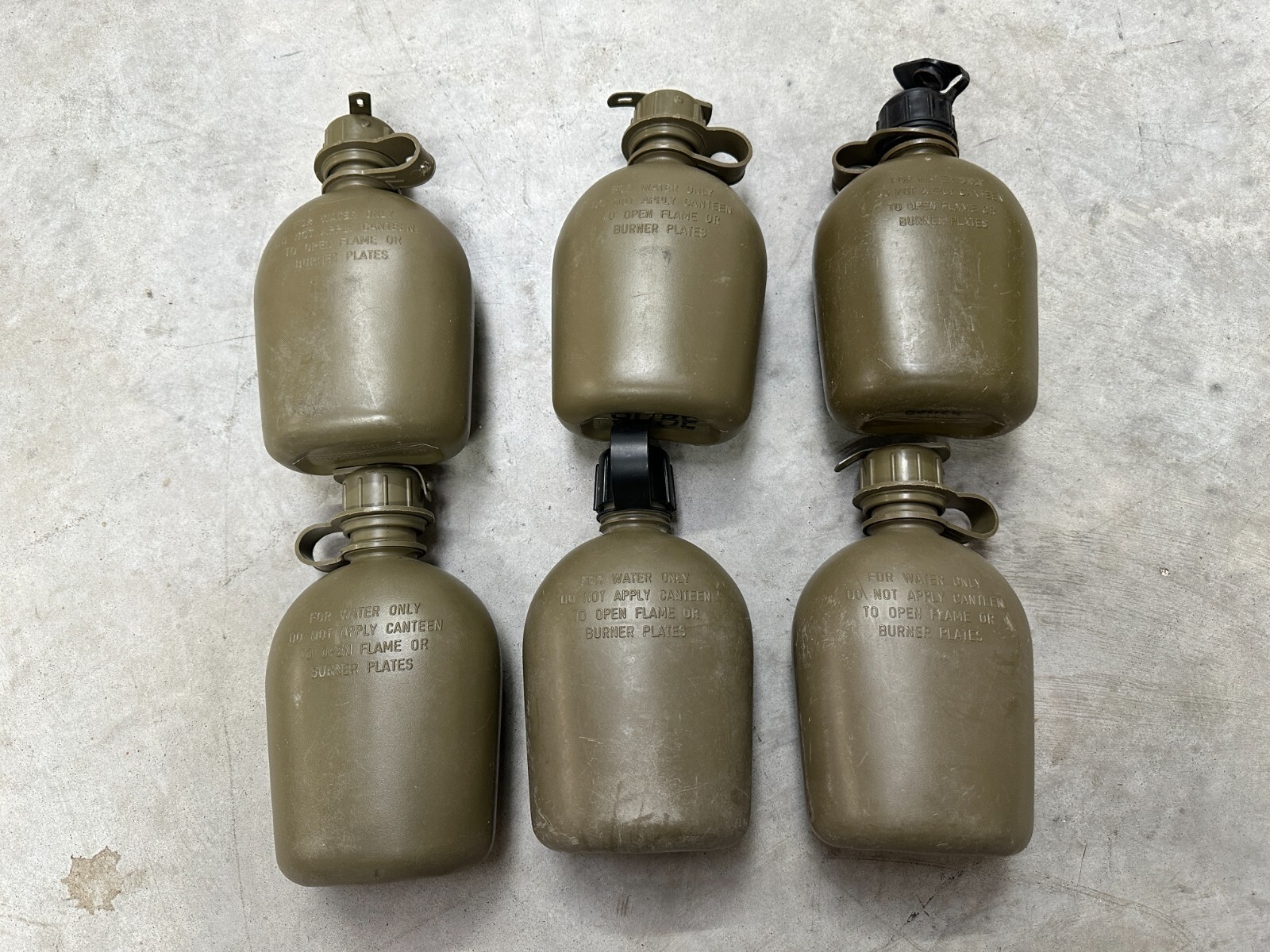 US Military 1 Quart Canteen OD Green Hard Plastic 1QT ALICE Cap Army Field Gear