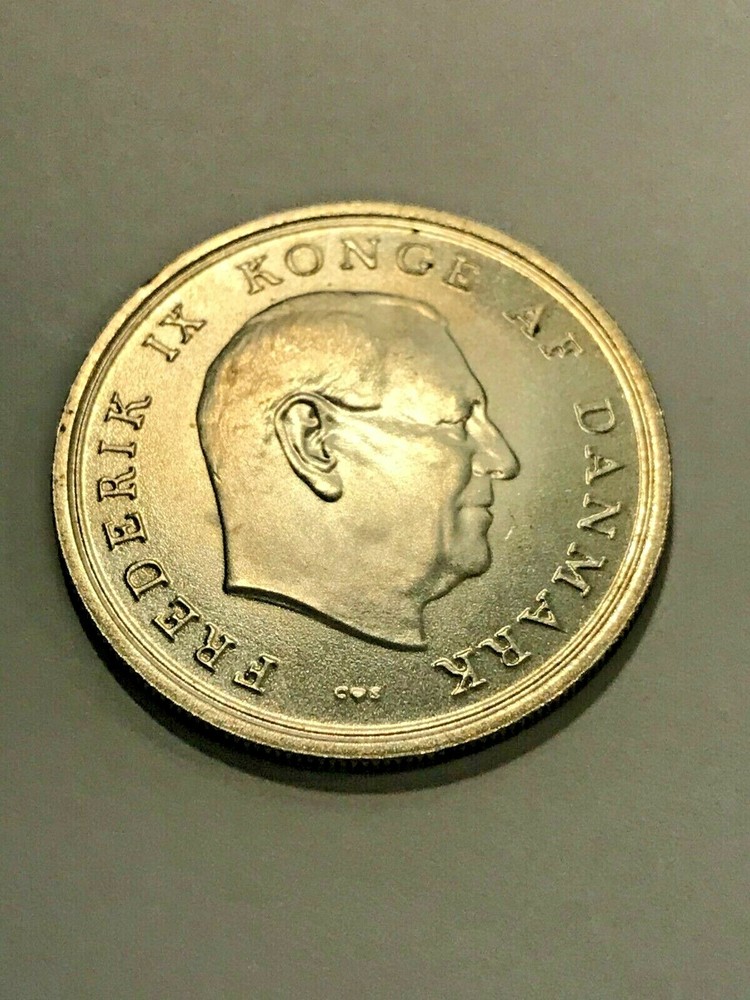 1967 Denmark 10 Kroner Silver Unc++ #20687