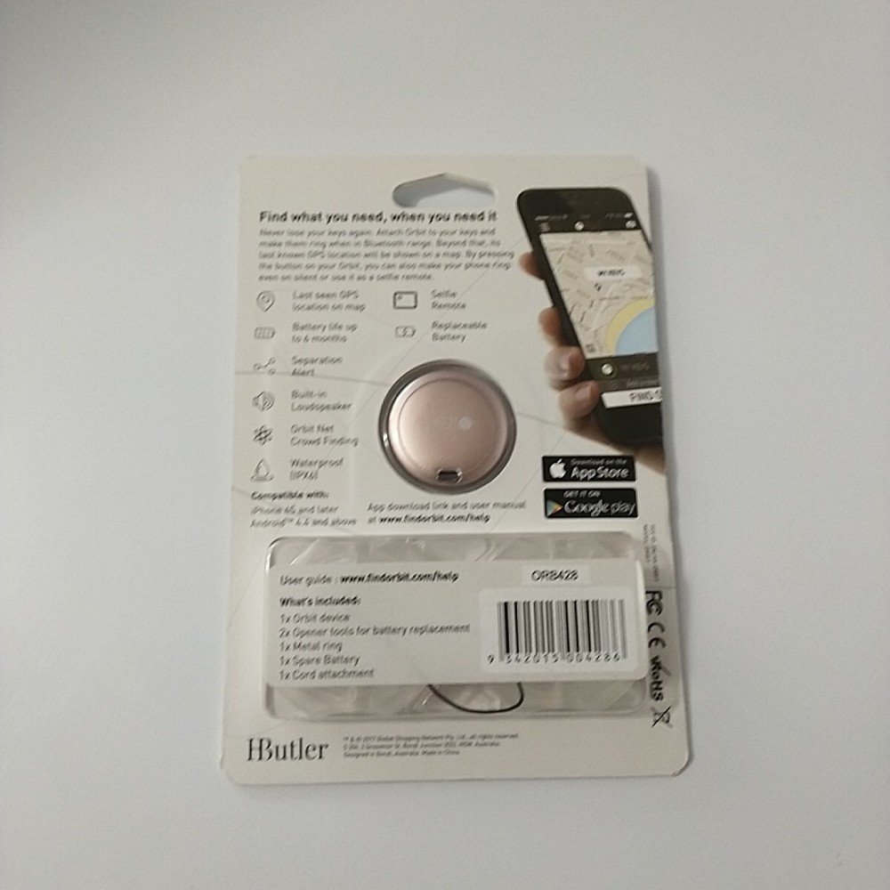 NEW Orbit ORB428 Bluetooth Tracker Key Finder Tracker Sealed Unopened NIP Silver
