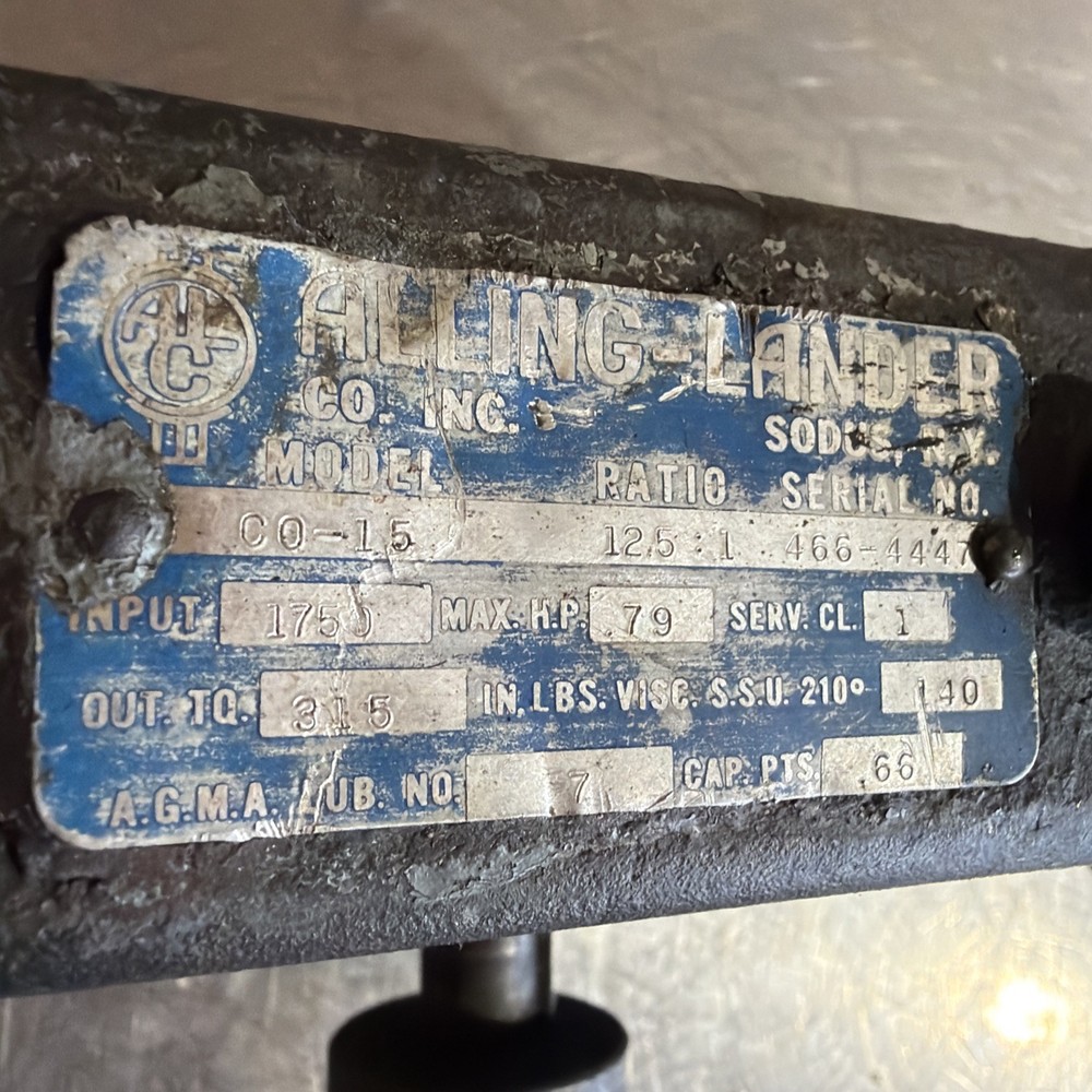 ALLING-LANDER SPEED REDUCER Model CO-15 Used Surplus