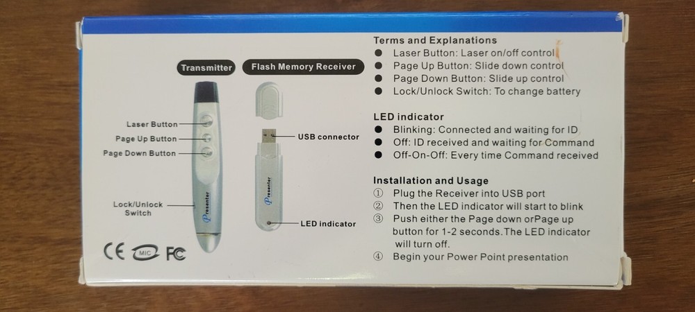 Presenter PP-1000 Black New With Case Presentation Remote