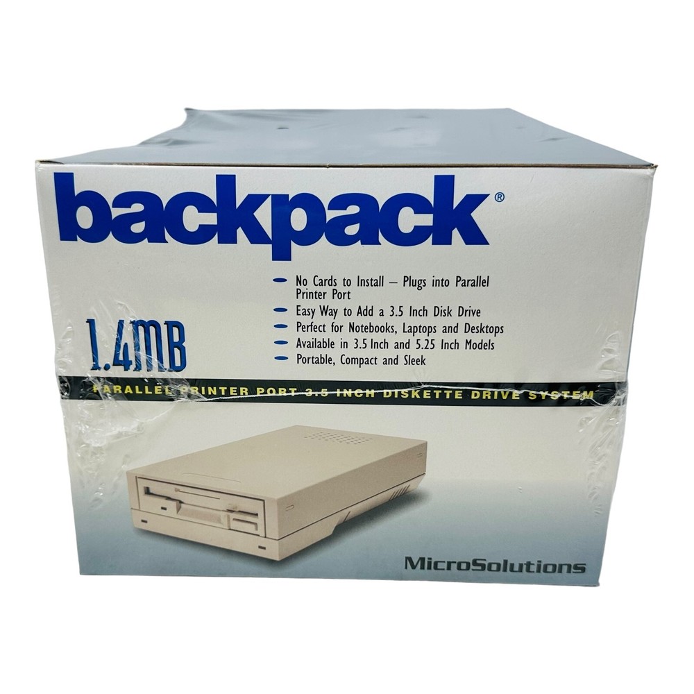 MICRO SOLUTION 014350 3.5" 1.44MB Floppy Drive Backpack NEW/FACTORY SEALED