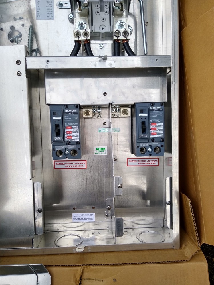 Ronk MSB320LE-UG Meter Base 320/400 Amp Single Phase Lever Bypass + Breakers