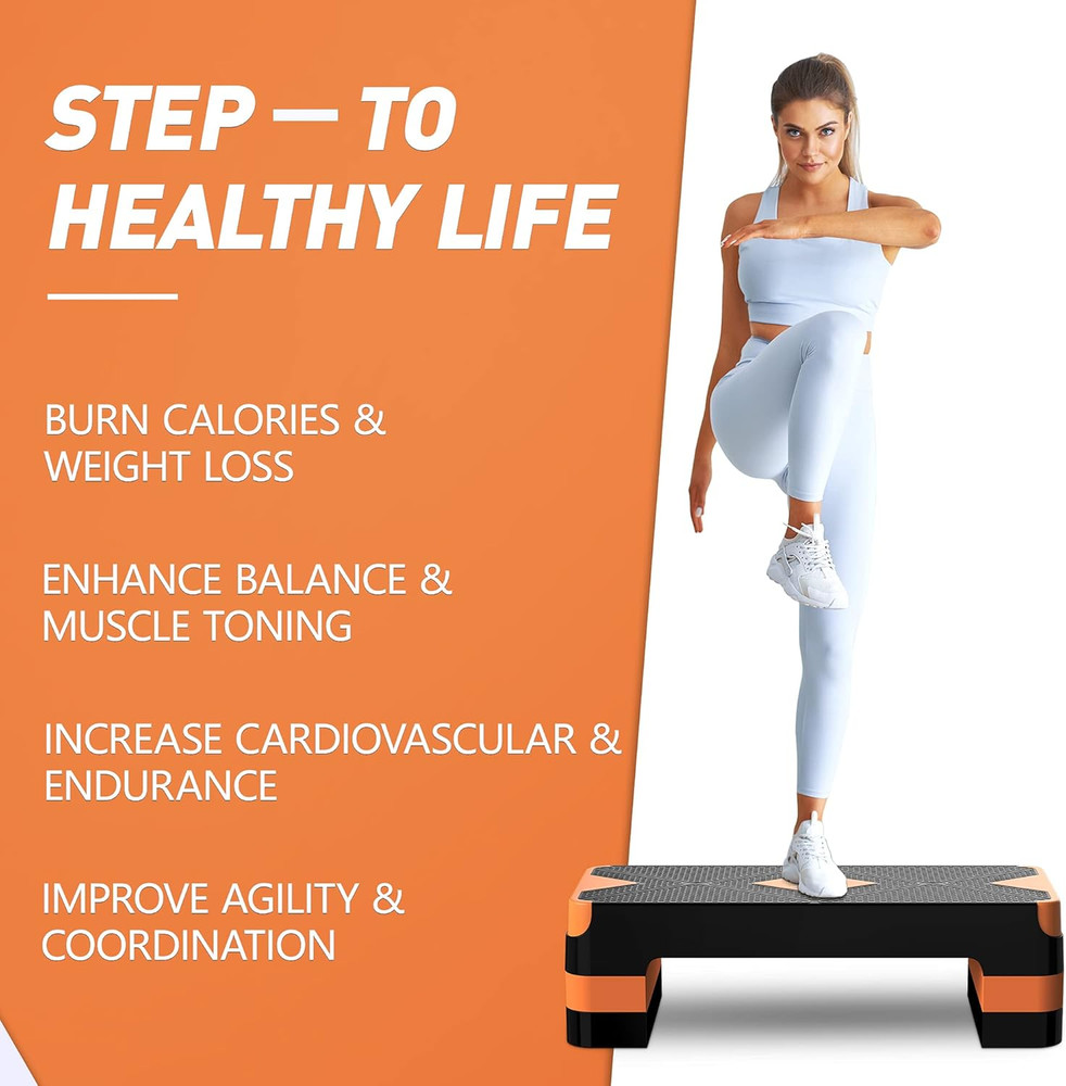 Aerobic Exercise Step, Adjustable Aerobic Stepper for Exercise, Workout Step Pla