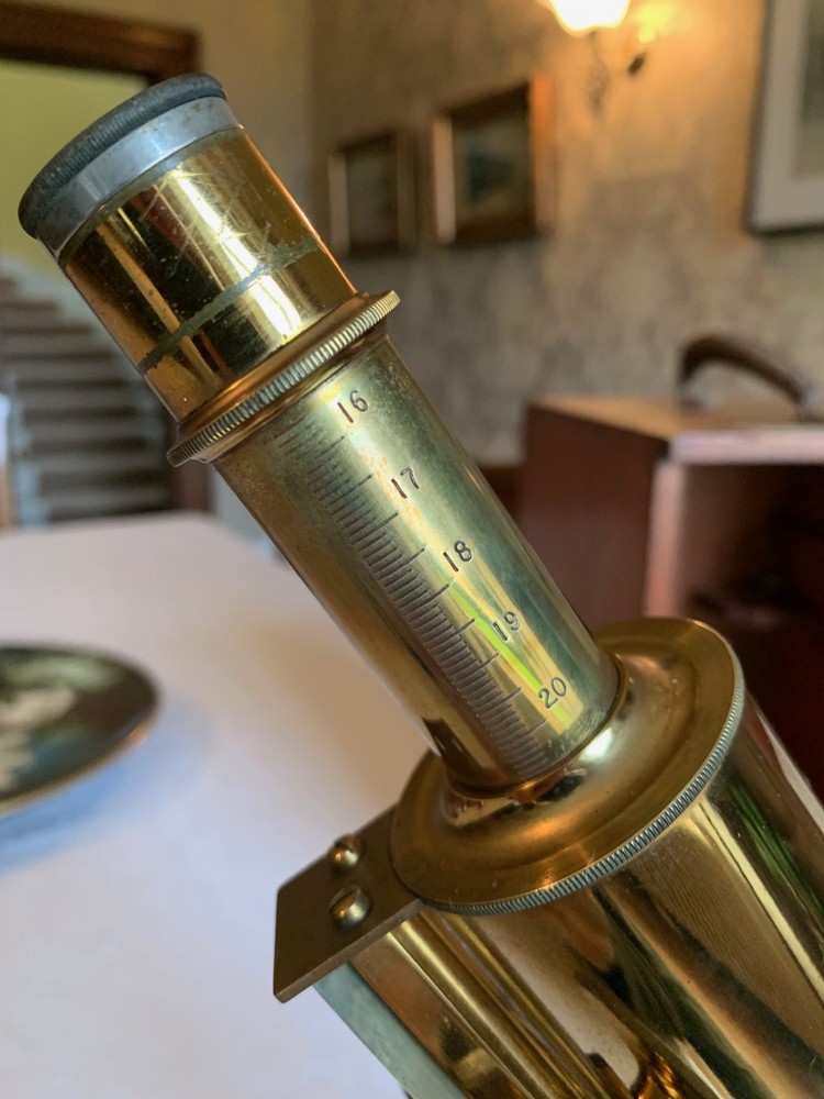 Vintage W. Watson & Sons Ltd - Bactil Monocular Brass Microscope - c1930, Cased
