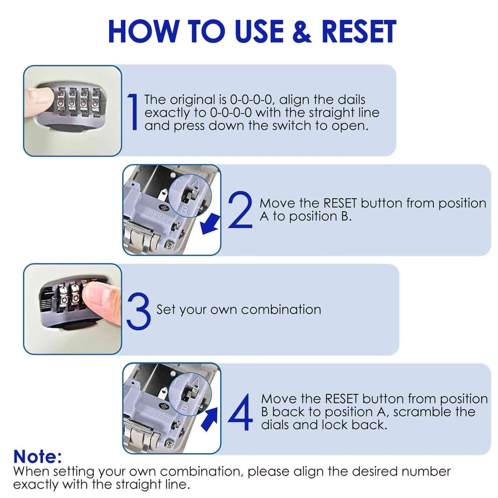 2 Pack Waterproof 4-Digit Combination Key Lock Box with Removable Shackle