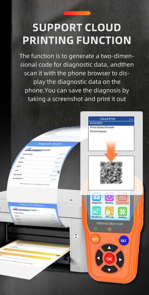 FISONA W12 5600 OBD2 Scanner ABS SRS EPB Code Reader All System Diagnostic Tool