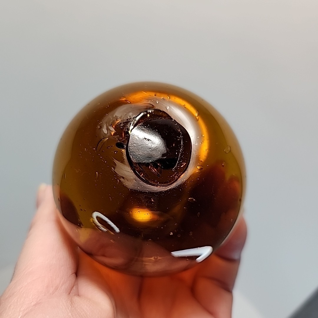 Vintage Japanese Fish Net Floats Hand Blown Glass Lot of 4