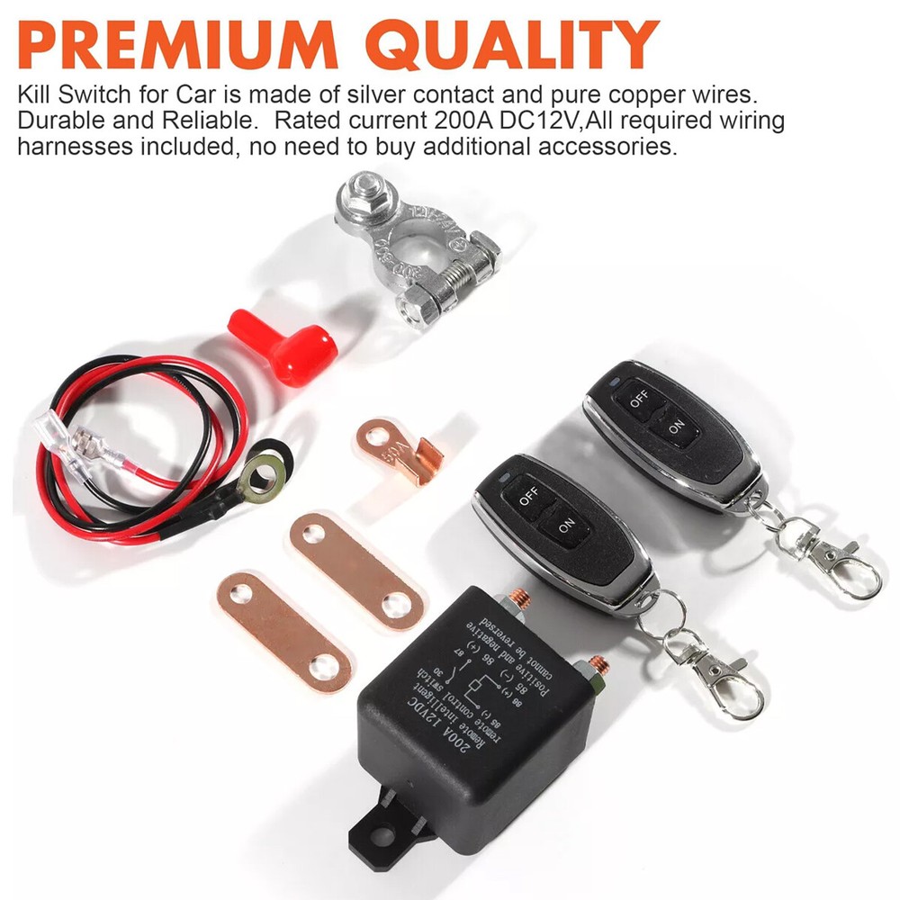 Car Remote Battery Disconnect Switch 12V Battery Kill Switch for Auto RVs ATVs