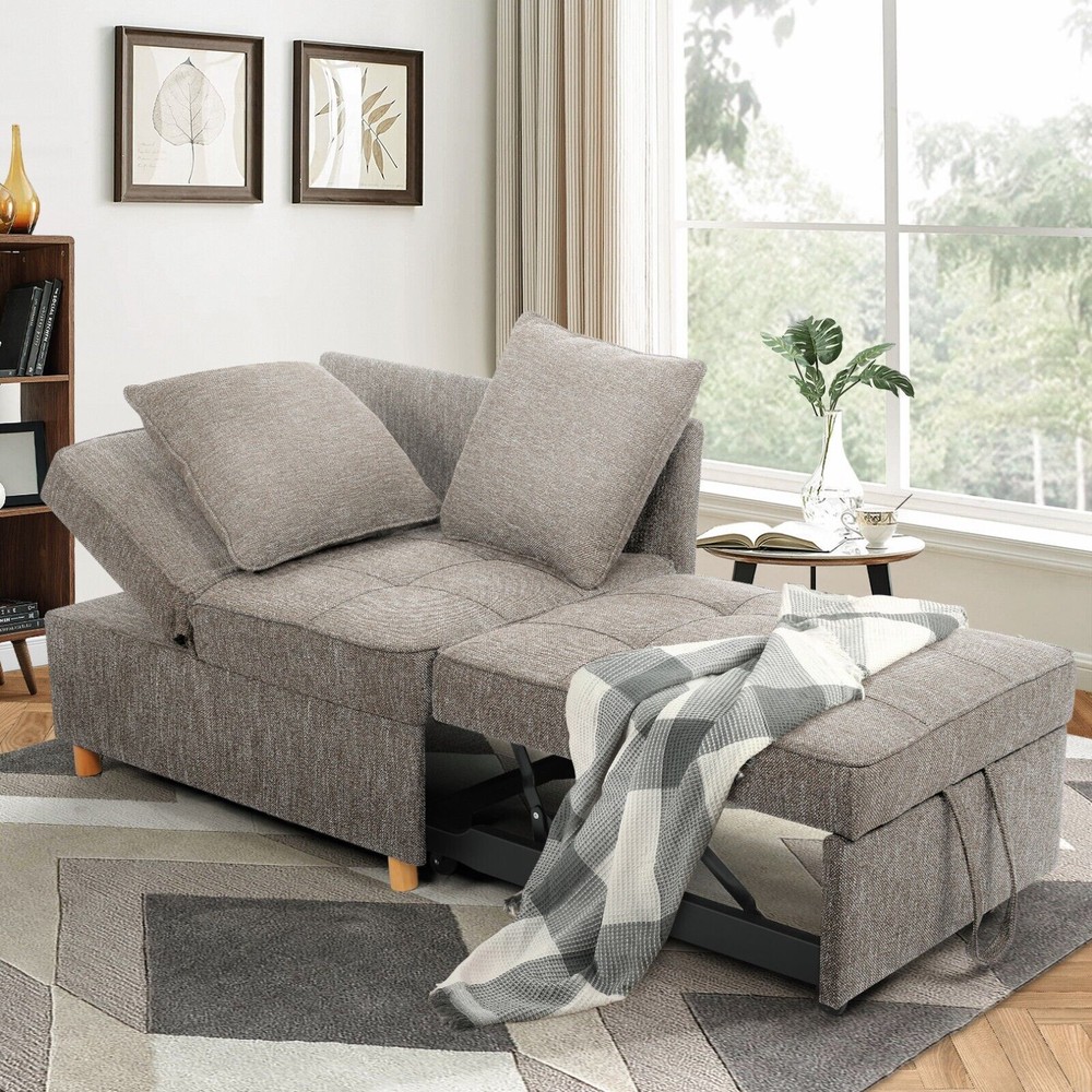 4-in-1 Folding Ottoman Sofa Bed, Convertible Chair Multi-Function Sleeper Sofa:】